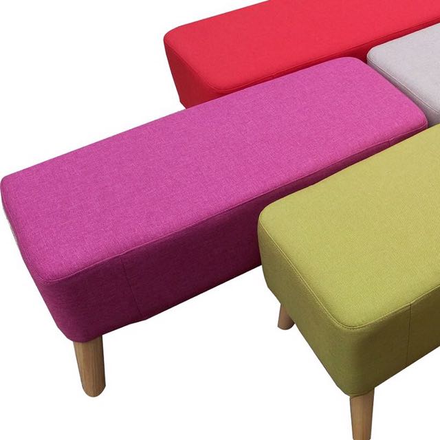Dark Pink Non Storage Stool Cushion Seat Bench Ottoman Furniture Sofas On Carousell Sitting storage bench box pink peace floral chest toy blanket organizer seat.