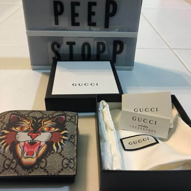 angry cat gucci wallet