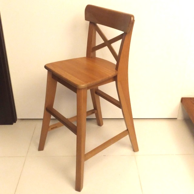 Ikea Ingolf Wood Junior Chair Kids Stool Side Table Furniture Tables Chairs On Carousell