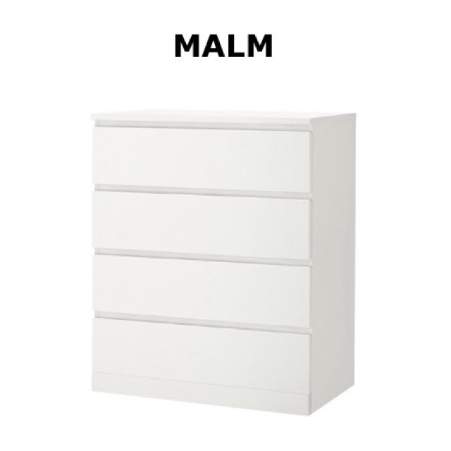 Ikea Malm Chest Of 4 Drawers Home Furniture Furniture On Carousell