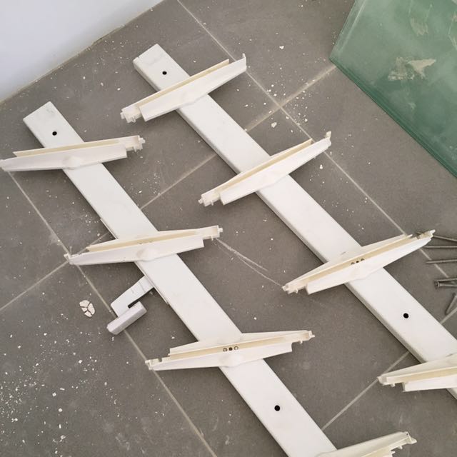 Louvre window white Color plastic frame HDB interior kitchen window