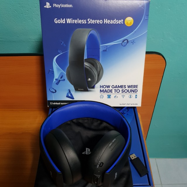 gold wireless stereo headset