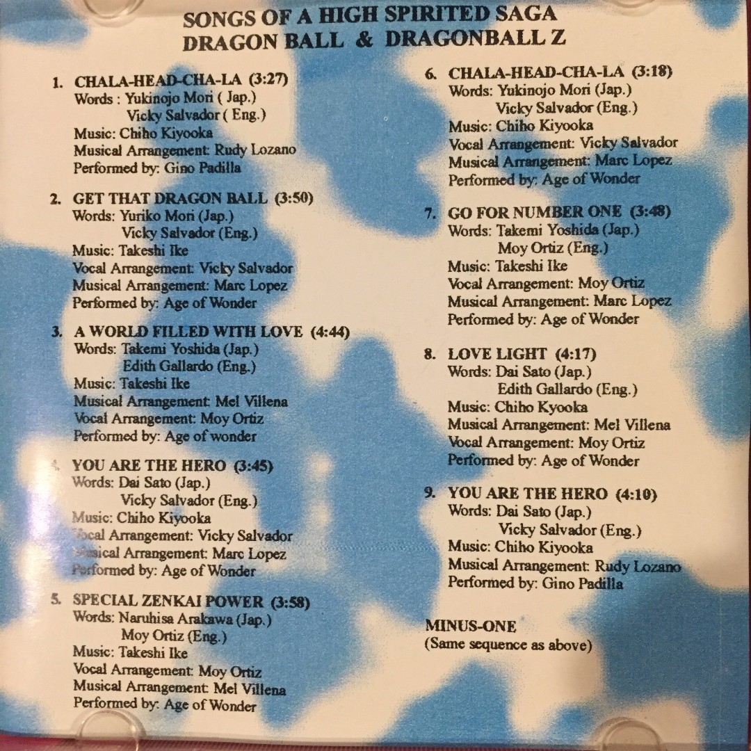 DRAGON BALL & DRAGON BALL Z: Songs of a High Spirited Saga Volume