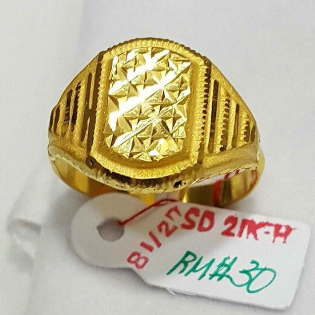 21k Gold Mens Ring Men S Fashion Accessories On Carousell