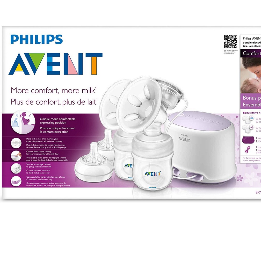 Avent Comfort Double Electric Breast Pump Set Babies Kids