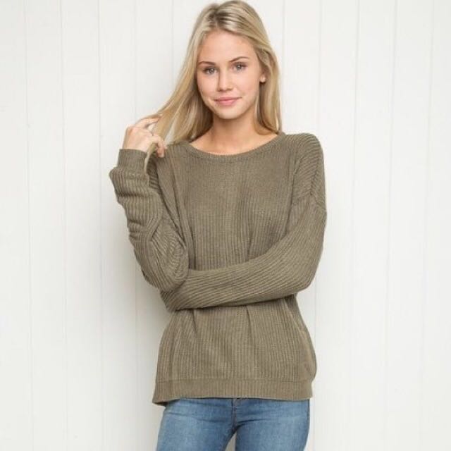 olive green pullover