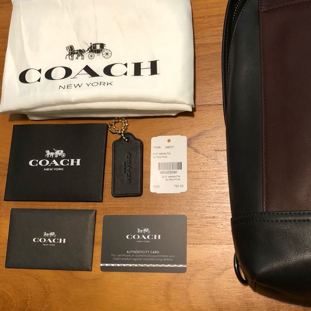 Coach MANHATTAN SLING PACK IN SPORT CALF LEATHER Men s Fashion Bags Sling Bags on Carousell