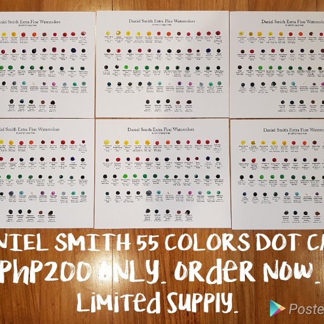 Daniel Smith 55 Color Dot Card (Category: Stationery & School Supplies) located in Quezon. Submitted by cgmhe (Listing ID 142496942, Image 2). Description: .