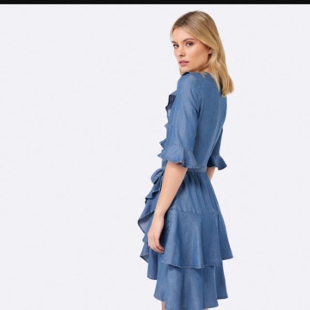 Forever new wrap ruffle dress discount