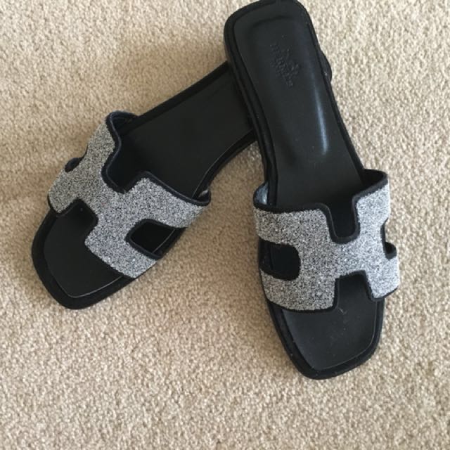 hermes sandals sparkle