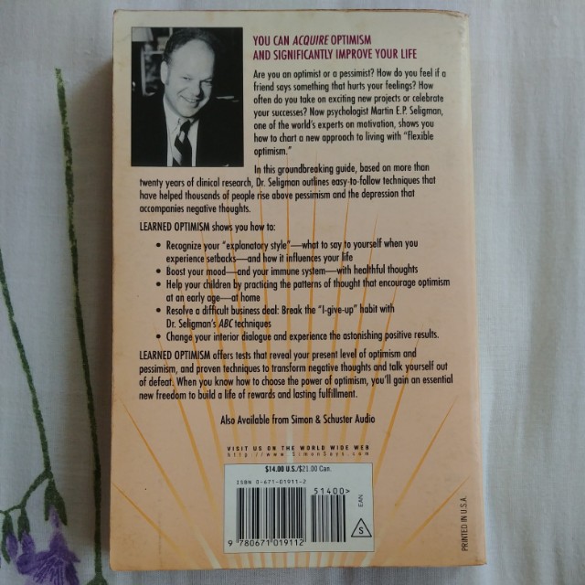 Learned Optimism How To Change Your Mind And Your Life By Martin