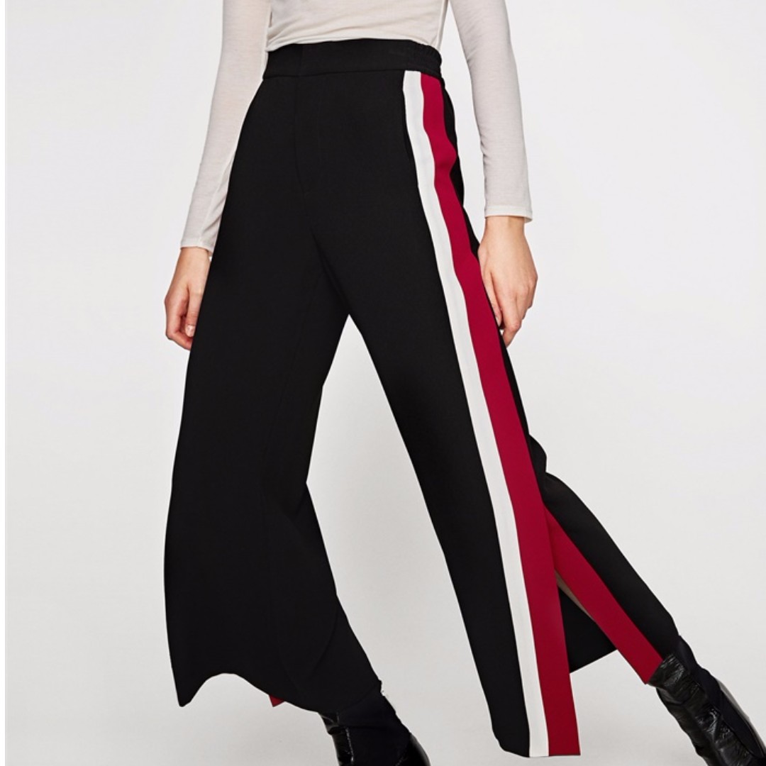 Po Zara Line Toni Hem Split Pants Women S Fashion Clothes Pants Jeans And Shorts On Carousell