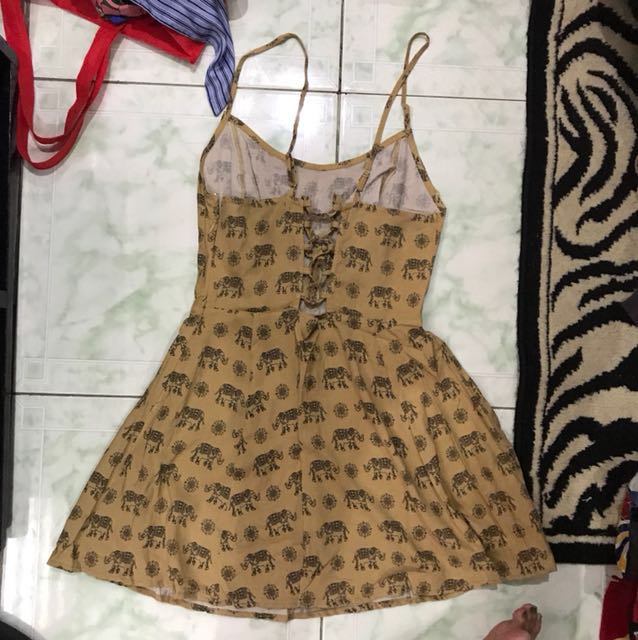 Repriced Forever 21 backless elephant print mini dress Women s Fashion Dresses Sets Dresses on Carousell