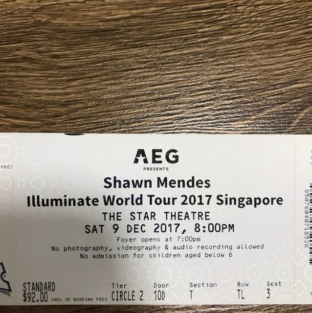 Shawn Mendes Cat 3 Tickets x 2, Tickets & Vouchers, Event Tickets on