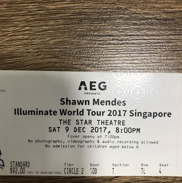 Shawn Mendes Cat 3 Tickets x 2, Tickets & Vouchers, Event Tickets on