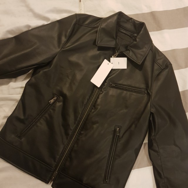 Uniqlo Leather Jacket, Men's Fashion, Coats, Jackets and Outerwear on ...