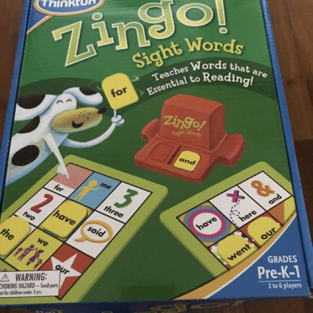 Zingo sight words for pre schoolers, Hobbies & Toys, Toys & Games on