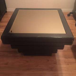 Coffee table with a mirror