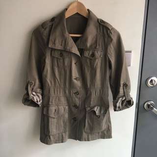 Burberry 藍標 墨綠軍裝外套