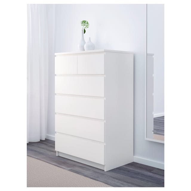 6 Drawer Unit Ikea White Furniture Shelves Drawers On Carousell