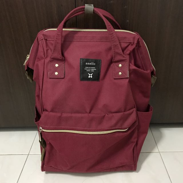 Anello Backpack Red Wine Color Women S Fashion Bags Wallets On Carousell