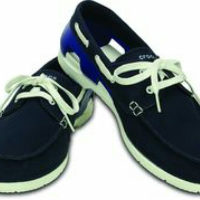 crocs lace up boat shoe