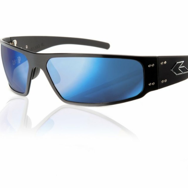 Gatorz Magnum 2.0 Black Smoked Polarized with Blue mirror Sunglasses