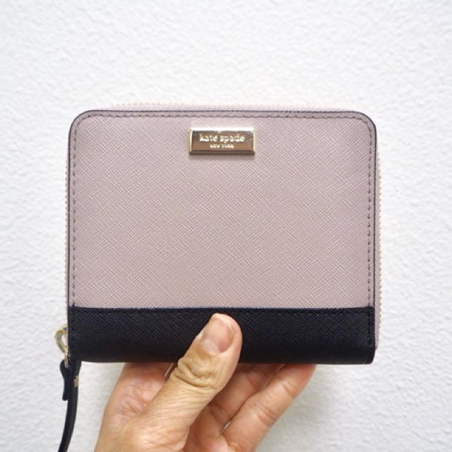 Kate spade pink cheap and black wallet