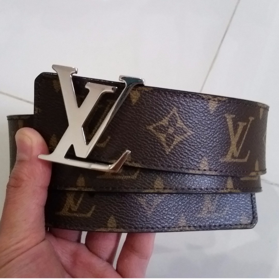LV Shape Reversible Belt Limited Edition Monogram Prism PVC and Leather  Wide 90