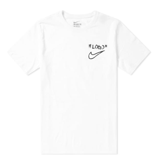 nike logo shirt off white