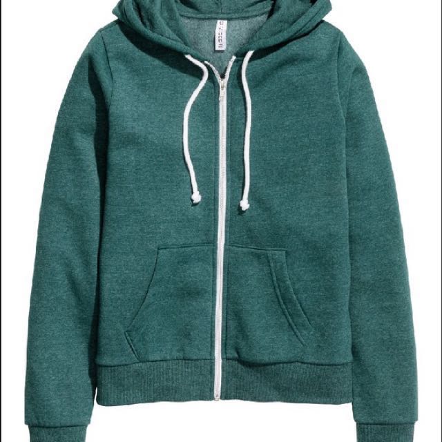 h&m olive green hoodie