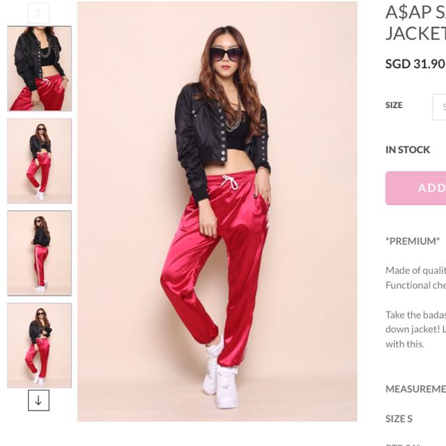 red satin joggers