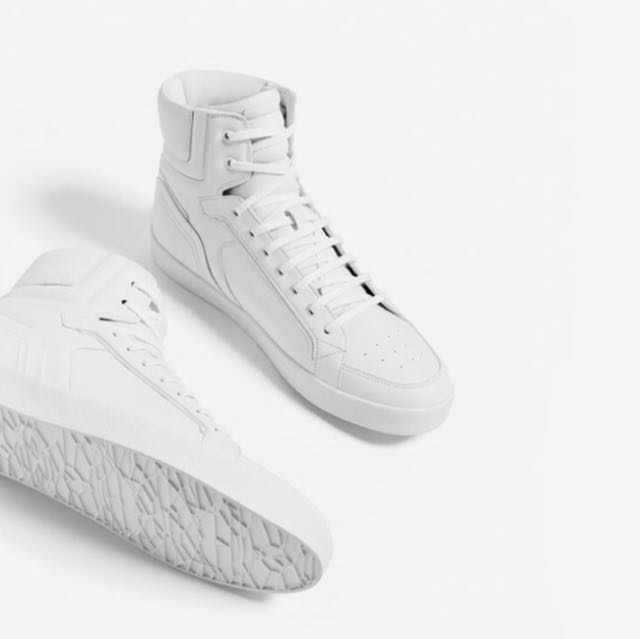 zara white high top sneakers