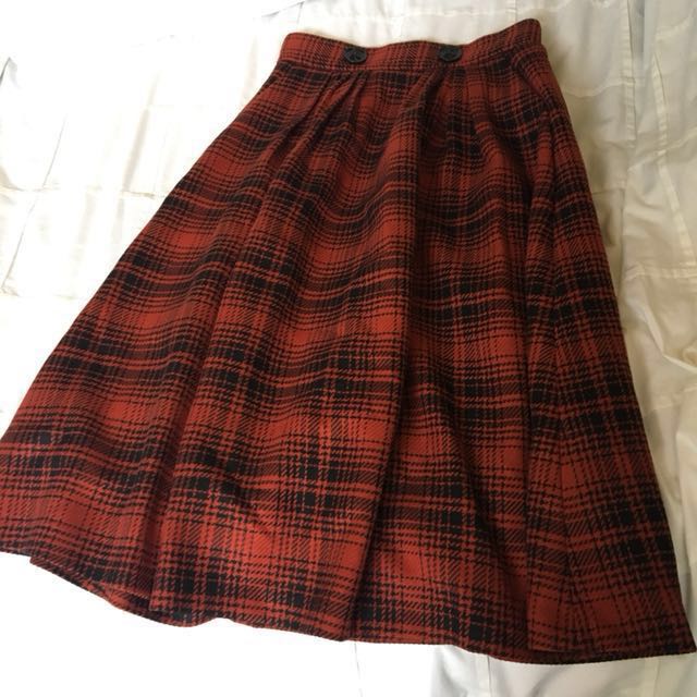 Zara midi plaid skirt, Women's Fashion 