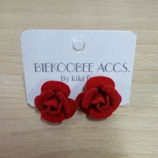 Flower Earrings (Red)