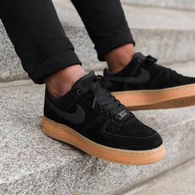 air force 1 black suede white sole