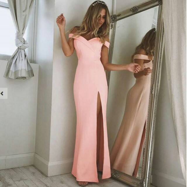 baby pink maxi dress