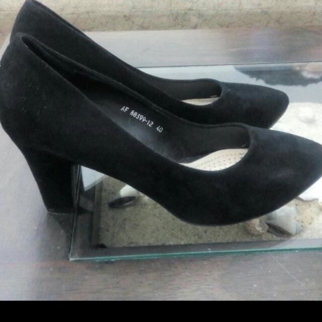 Fladeo High Heels Basic Warna Hitam Fesyen Wanita Sepatu Di Carousell