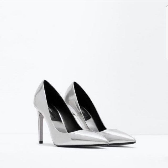 zara silver heels