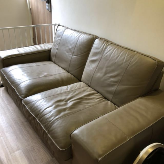 Ikea kivik 2 seater full leather sofa, Furniture, Sofas on ...