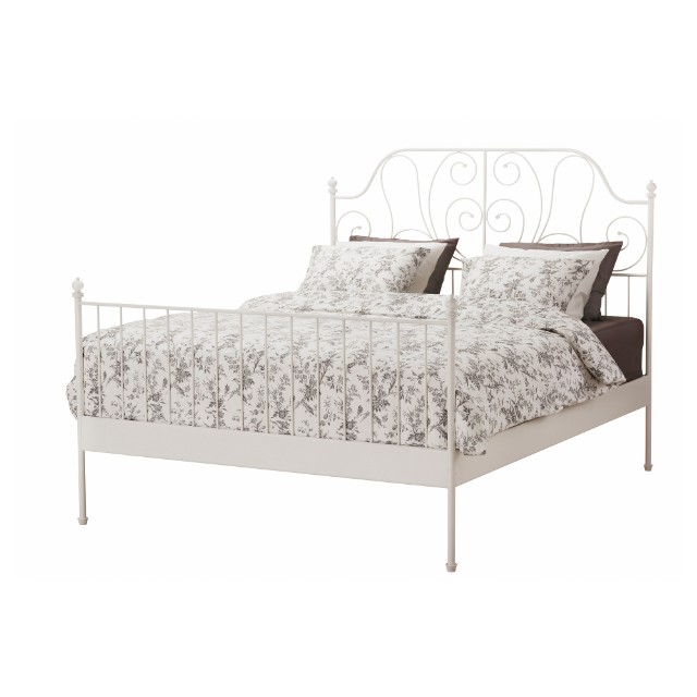 Ikea Leirvik Bed Frame Queen Size With Luroy Base Furniture Photo
