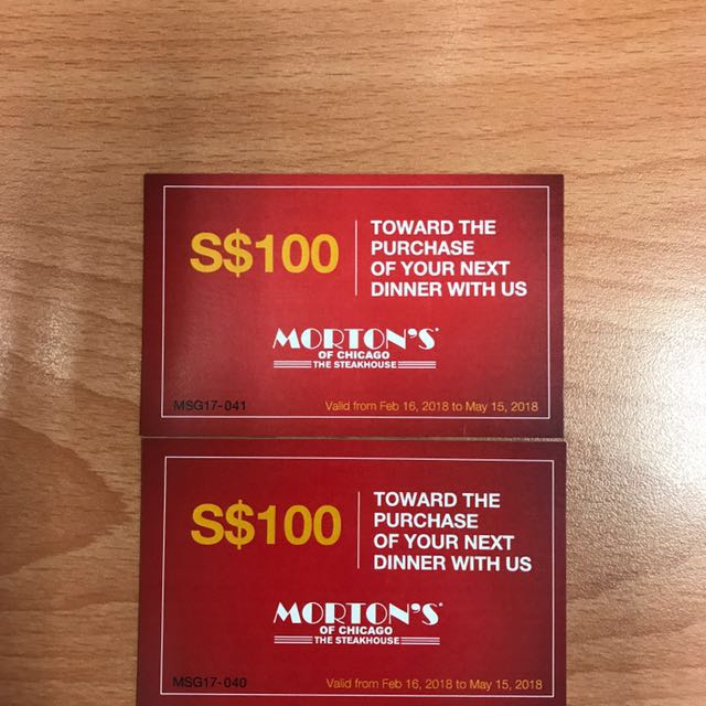 Morton's Gift Card for sale, Tickets & Vouchers, Vouchers on Carousell