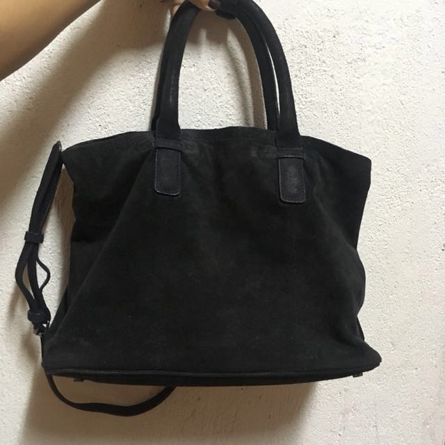 mango black suede bag