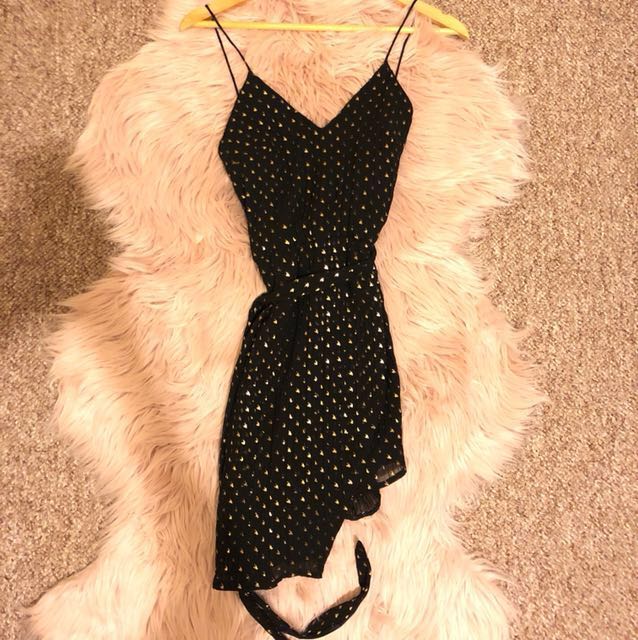 sabo skirt black & gold speckled playsuit