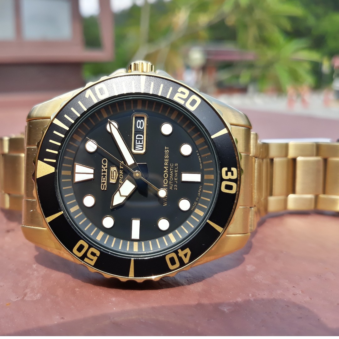 Seiko Sea Urchin SNZF22J1 Gold, Men's Fashion, Watches & Accessories,  Watches on Carousell