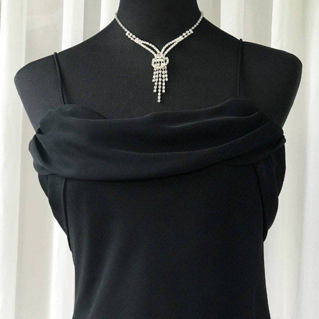 Simple Black Spaghetti Strap Dress