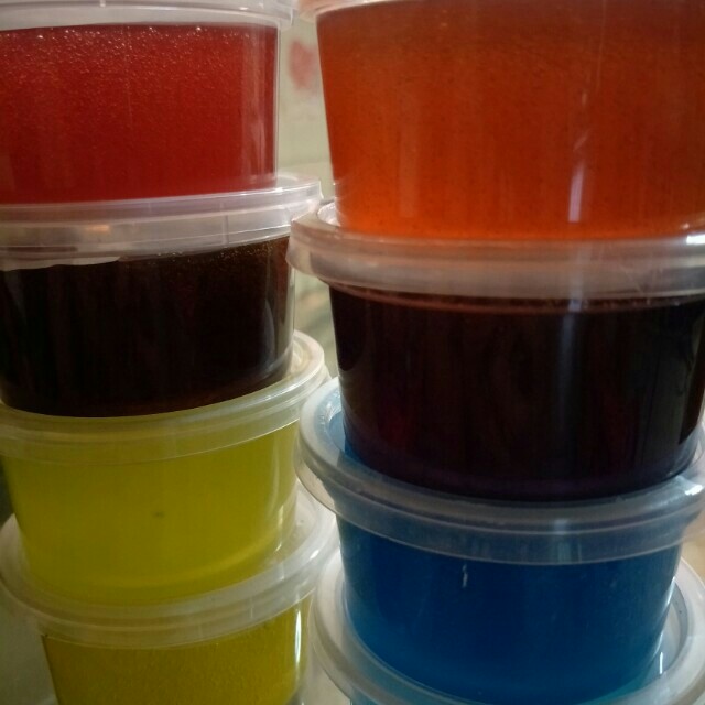 Slime (Category: Kids Toys) located in Singapore. Submitted by gyasca (Listing ID 142839740, Image 2). Description: Slimes Price per tub Fluffy $2 Clear $3 Glittered $3.50 Msg us for colors.