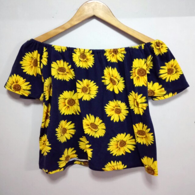 sunflower off the shoulder shirt