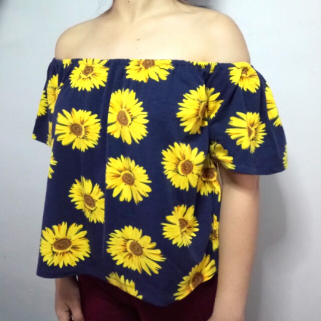 Sunflower off shoulder 2025 top