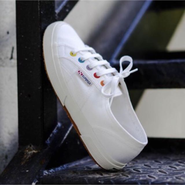 Superga 2750 white (coloured rivets) discount